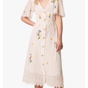 French Connection Eka Floral Embroidered Dress